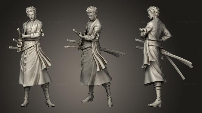Figurines heroes, monsters and demons (ZORO 01, STKM_3926) 3D models for cnc